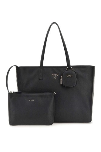 Kadın Üç Parçalı Tote Çanta Seti - Siyah - Guess