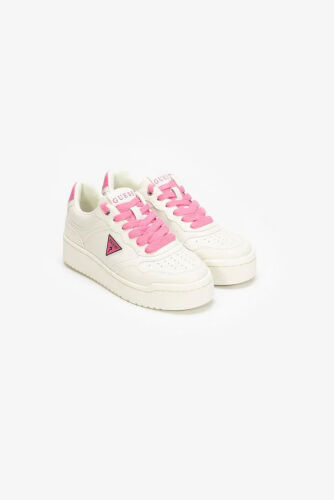 Kadın Üçgen Logolu Sneaker Ayakkabı - Beyaz Pembe - Guess
