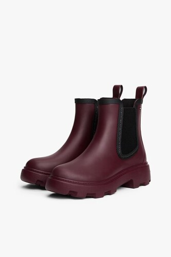 Kadın Warm Lined Chelsea Yağmur Botu - Bordo - Tommy Hilfiger