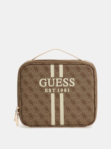 GUESS - Mildred 4g Logolu Kadın Makyaj Çantası-Bej