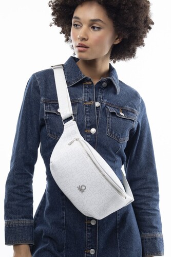 Monogram Bel Çantası BNT_948-Beyaz-A.Gri - Benetton