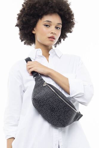 Monogram Bel Çantası BNT_948-Siyah - Benetton