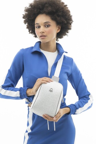 Monogram Çapraz Vücut Çantası BNT_952-Beyaz-A.Gri - Benetton