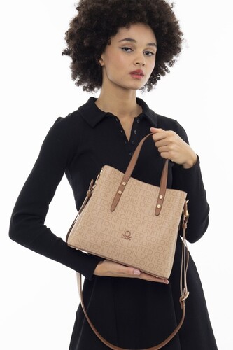 Monogram El Çantası BNT_945-A.Camel-Camel - Benetton