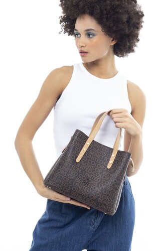 Monogram El Çantası BNT_945-Kahve-A.Camel - Benetton