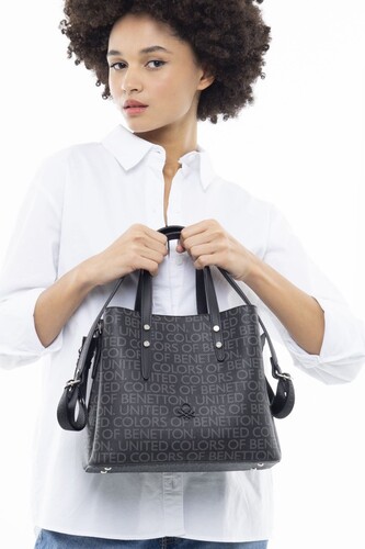 Monogram El Çantası BNT_945-Siyah - Benetton