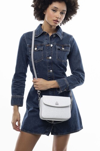 Monogram El ve Omuz Çantası BNT_947-Beyaz-A.Gri - Benetton