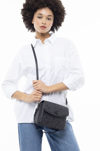 Monogram El ve Omuz Çantası BNT_947-Siyah - Benetton