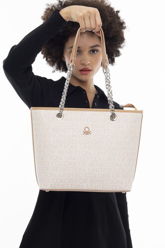 Monogram Kol Çantası BNT_936-Beyaz-A.Camel - Benetton