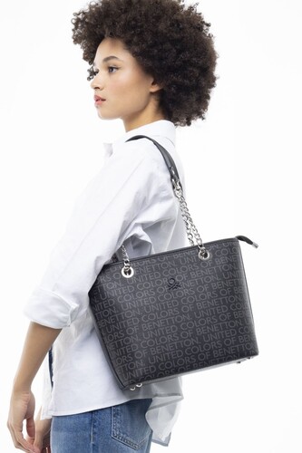 Monogram Kol Çantası BNT_936-Siyah - Benetton