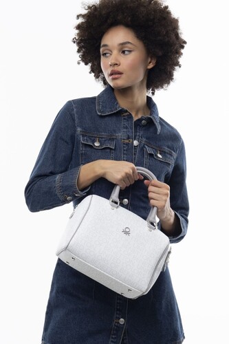 Monogram Kol Çantası BNT_955-Beyaz-A.Gri - Benetton