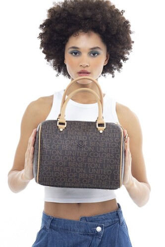 Monogram Kol Çantası BNT_955-Kahve-A.Camel - Benetton