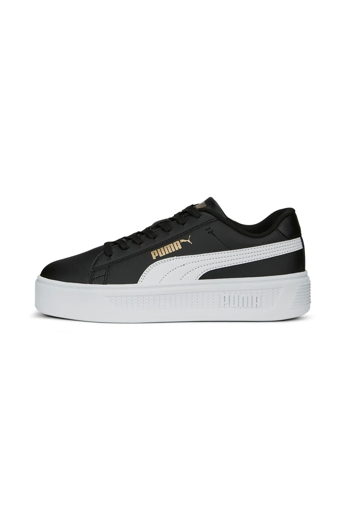 PUMA - Smash Platform v3 Kadın Spor Ayakkabı 390758-Siyah-Beyaz