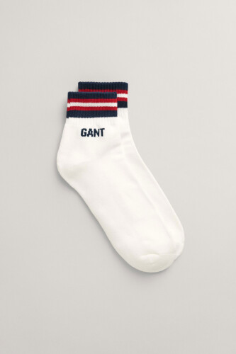 Unisex Çizgili Çorap - Beyaz - Gant