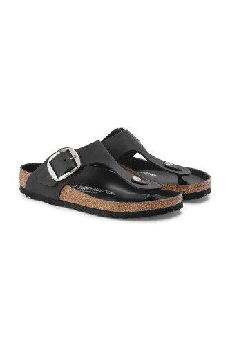 Unisex GIZEH BIG BUCKLE LEOI Terlik-Siyah - Birkenstock